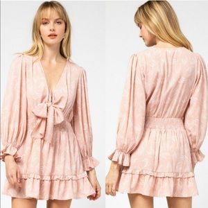 NWT SweetBB Blush Ruffle Front Tie Romper Dress S